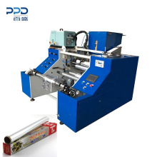 Full automatic kitchen foil roll aluminum foil rewinding cutting machine